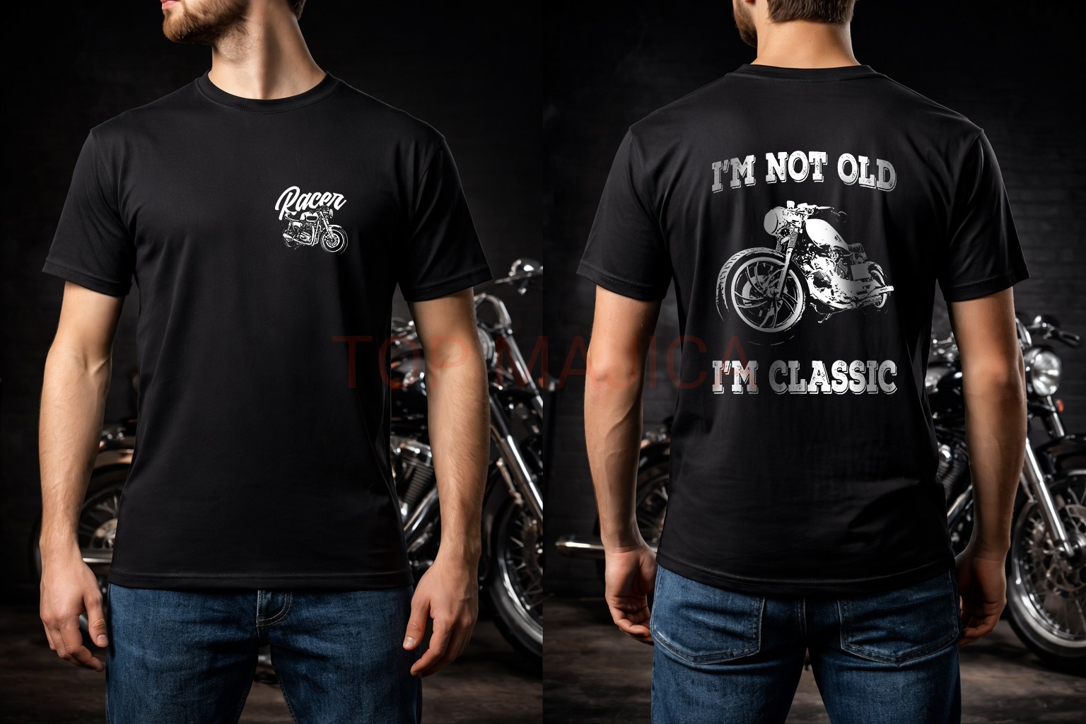 I m not old, I m classic - Majica crna obostrano Obostrano 3