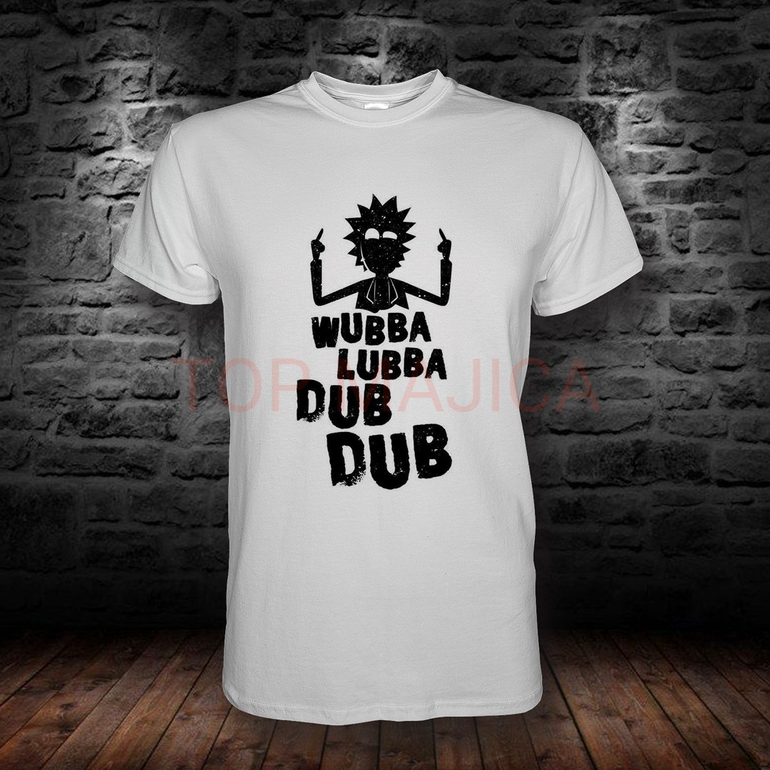 Rick and Morty Wubba Lubba Dub Dub - Majica bela RICK AND MORTY MAJICA