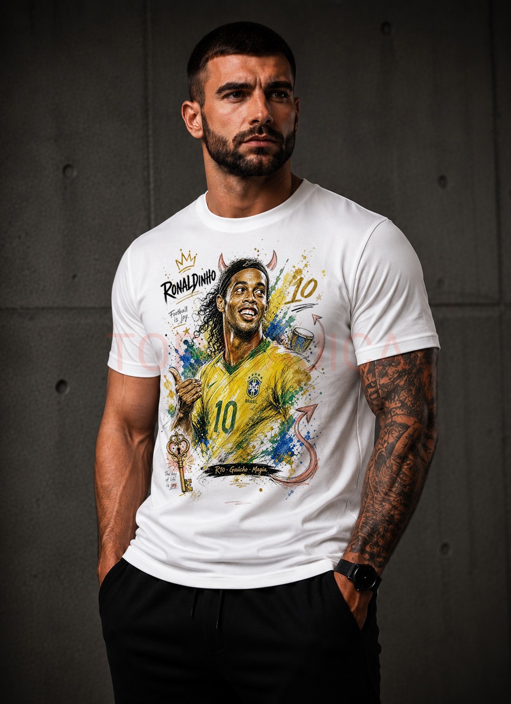 Ronaldinjo - Ronaldinho Gaucho majica Ronaldinho Gaucho - Ronaldinjo majica bela Ronaldinjo Ronaldinho Gaucho majica