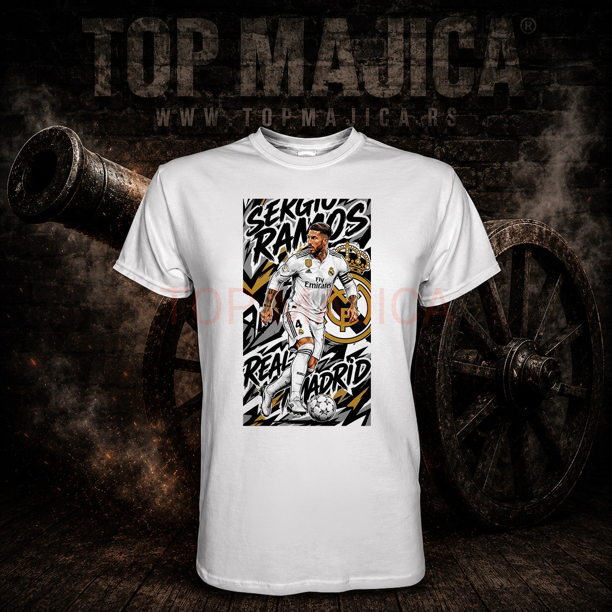 Sergio Ramos majica Sergio Ramos - Majica bela top Sergio Ramos majica