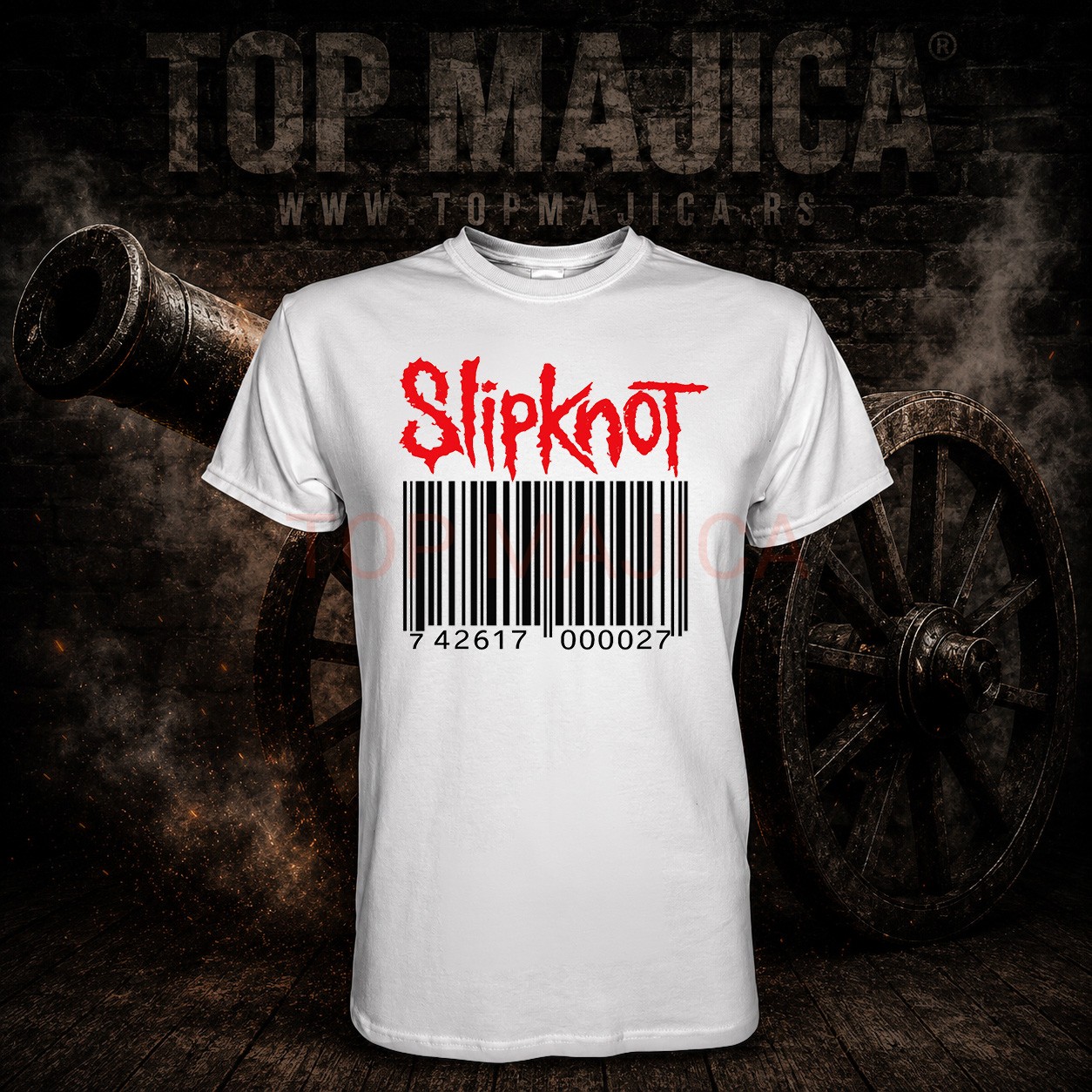 Slipknot bar code majica Slipknot barcode - Majica bela Slipknot bar code majica