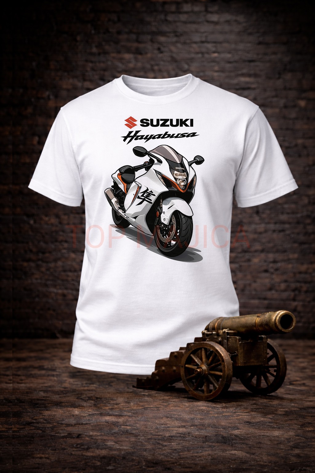 Suzuki Hayabusa majica bela Suzuki Hayabusa - Majica moto bela Suzuki Hayabusa majica bela