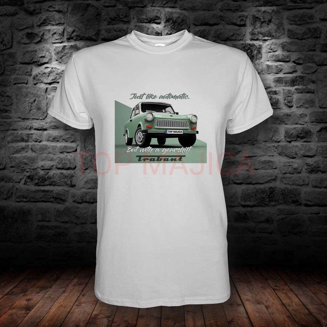 TRABANT Trabant green - Majica bela TRABANT