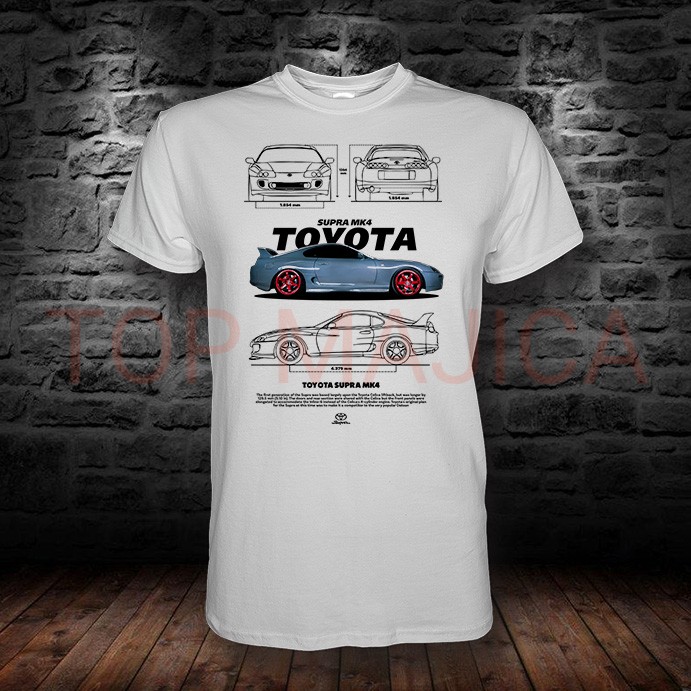 Toyota Supra MK4 blue - Majica bela Toyota supra MK majica