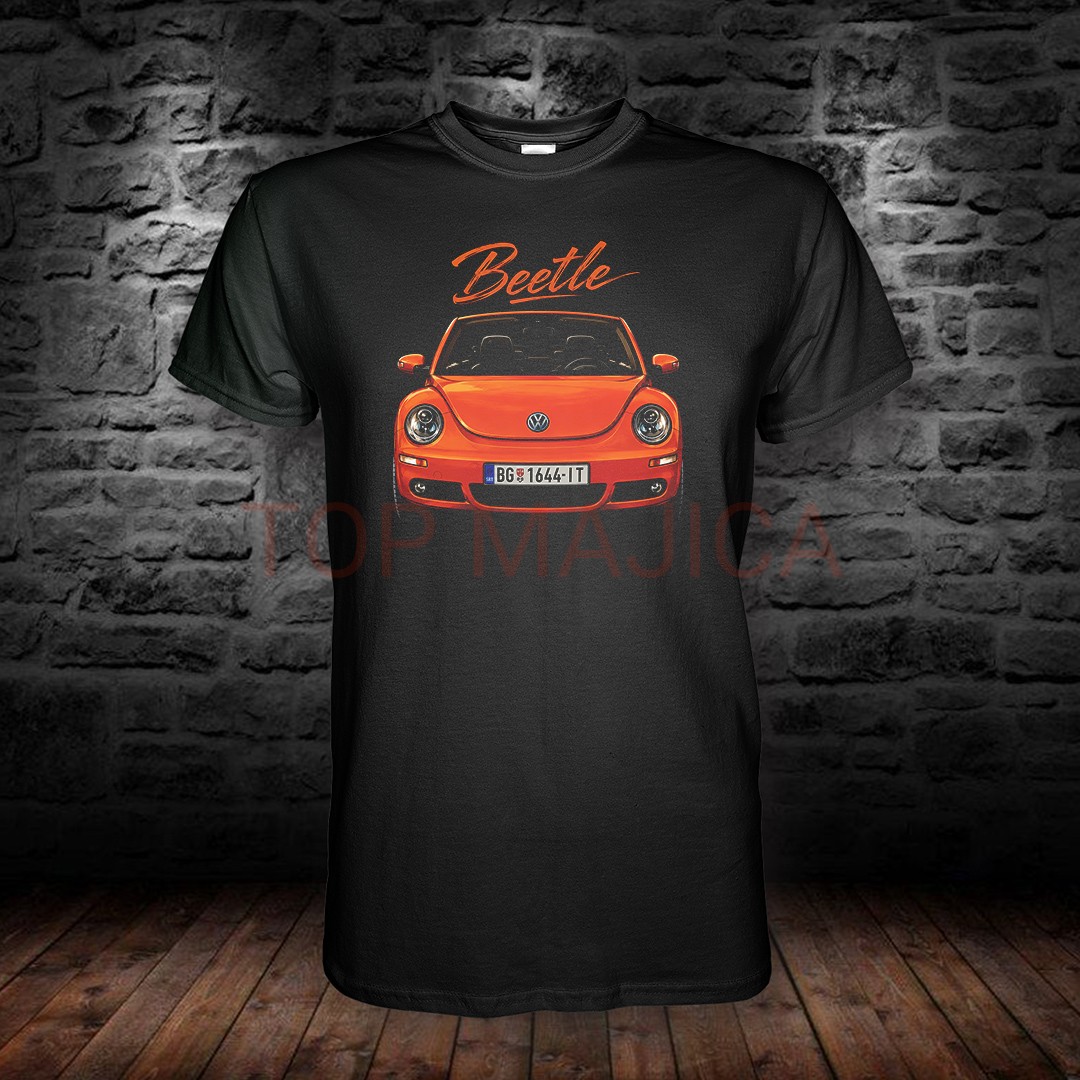 Volkswagen Beetle orange - Buba majica crna Volkswagen Beetle Buba majica crna