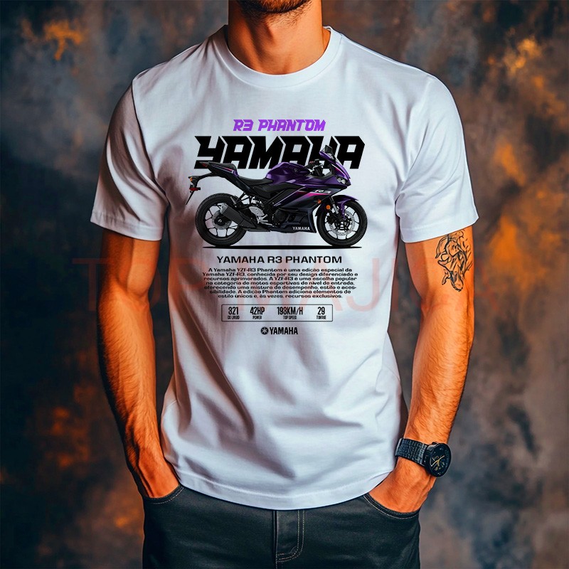 Yamaha R3 Phantom - Majica bela Yamaha R3 phantom majica