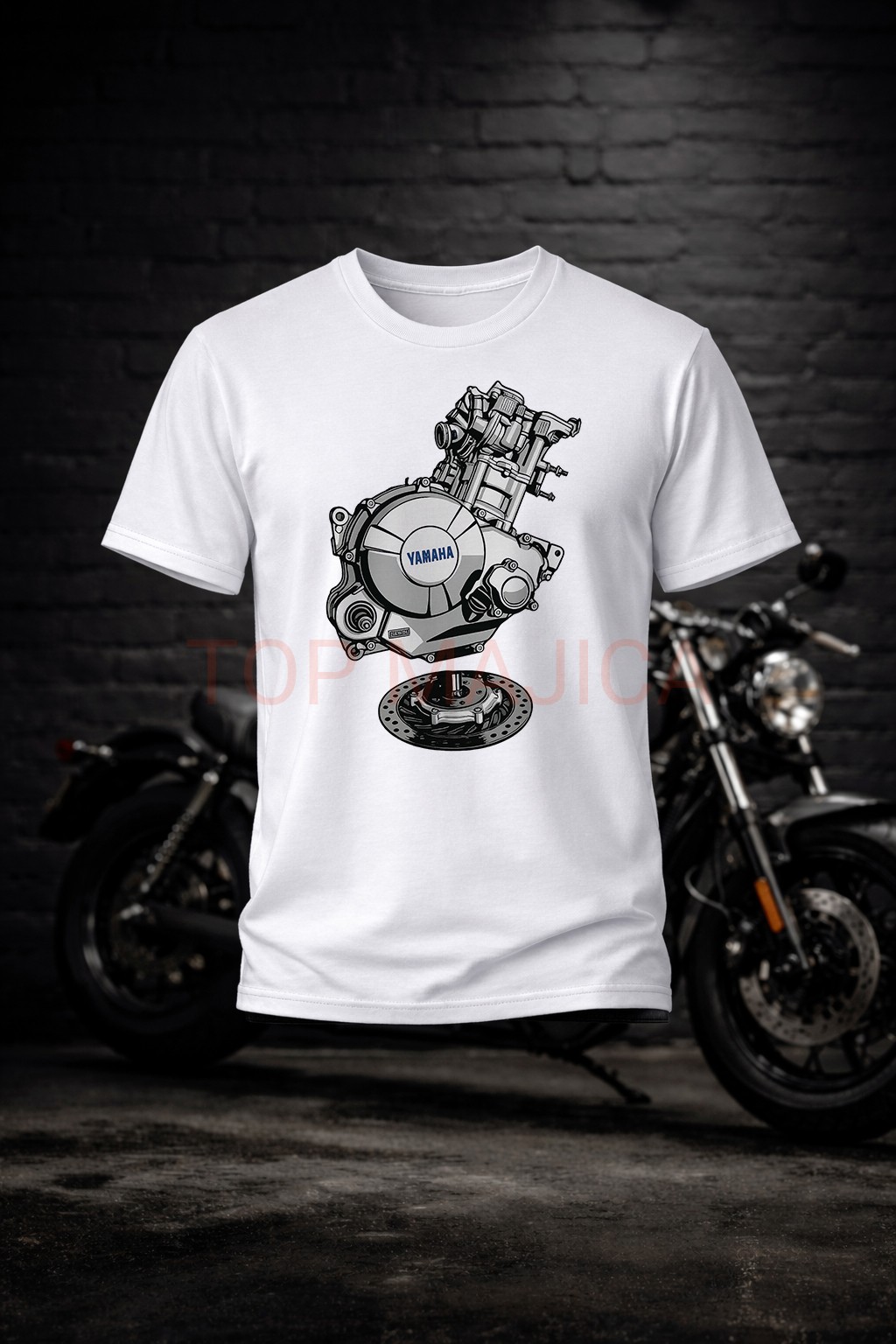 Yamaha parts - Majica bela Yamaha parts