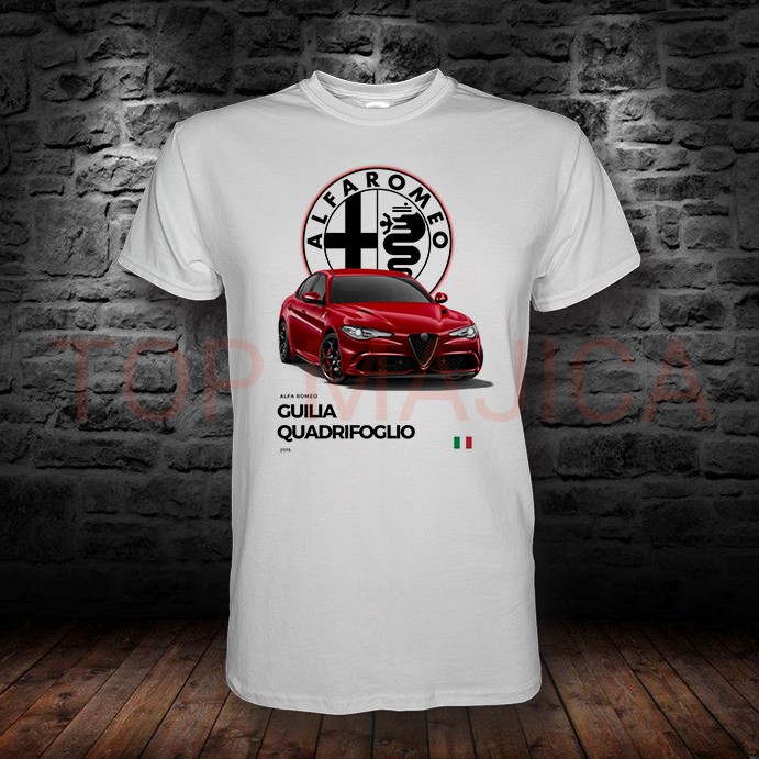 alfa romeo quadrifoglio bela majica Alfa Romeo Quadrifoglio - Majica bela alfa romeo quadrifoglio bela majica