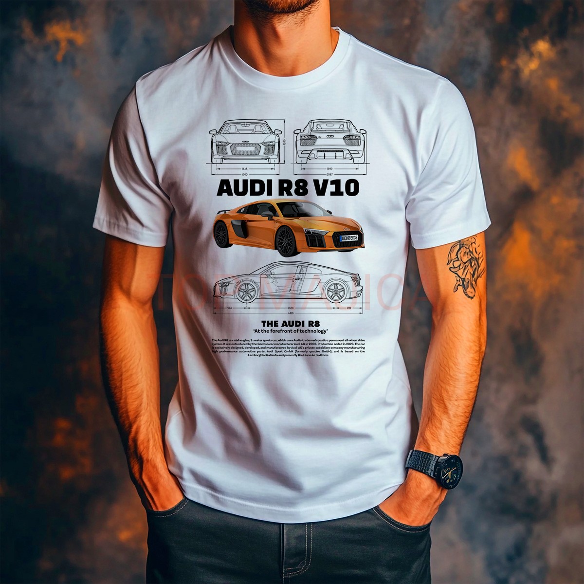 audi R8 V10 audi bela Audi R8 V10 - Majica bela audi R8 V10 audi bela