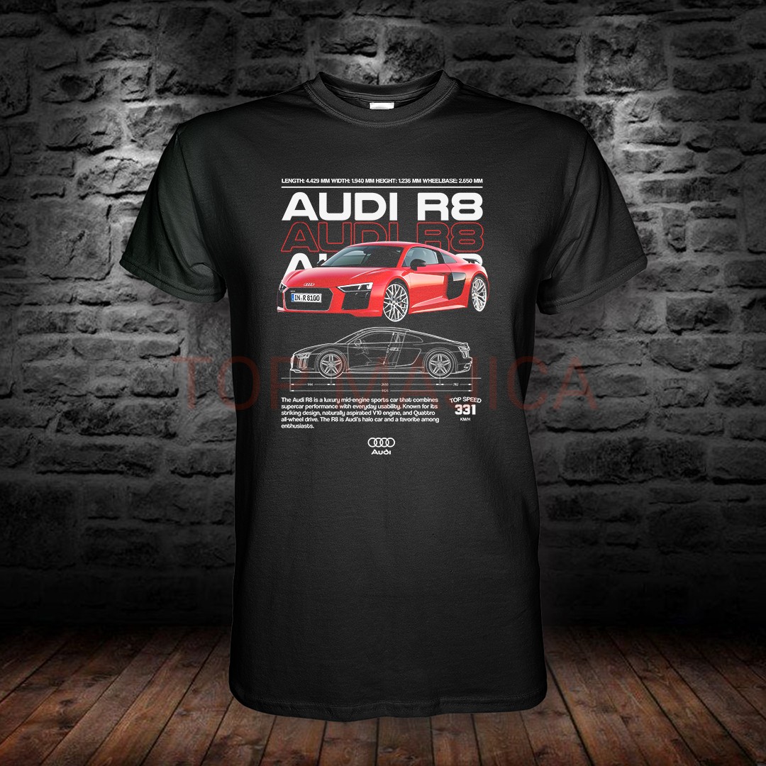 audi R8 crna majica Audi R8 red - Majica crna audi R8 crna majica
