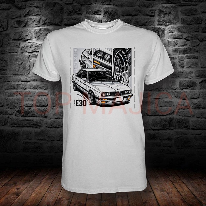 bmW w30 racing top BMW E30 white racing - Majica bela bmW w30 racing top