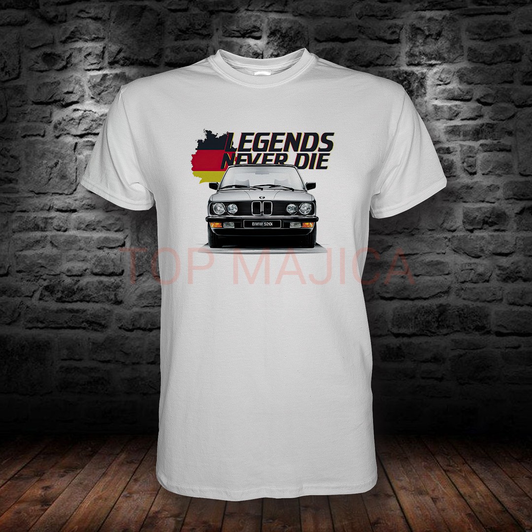 BMW 520i - Legends never die - Majica bela bmw 520i