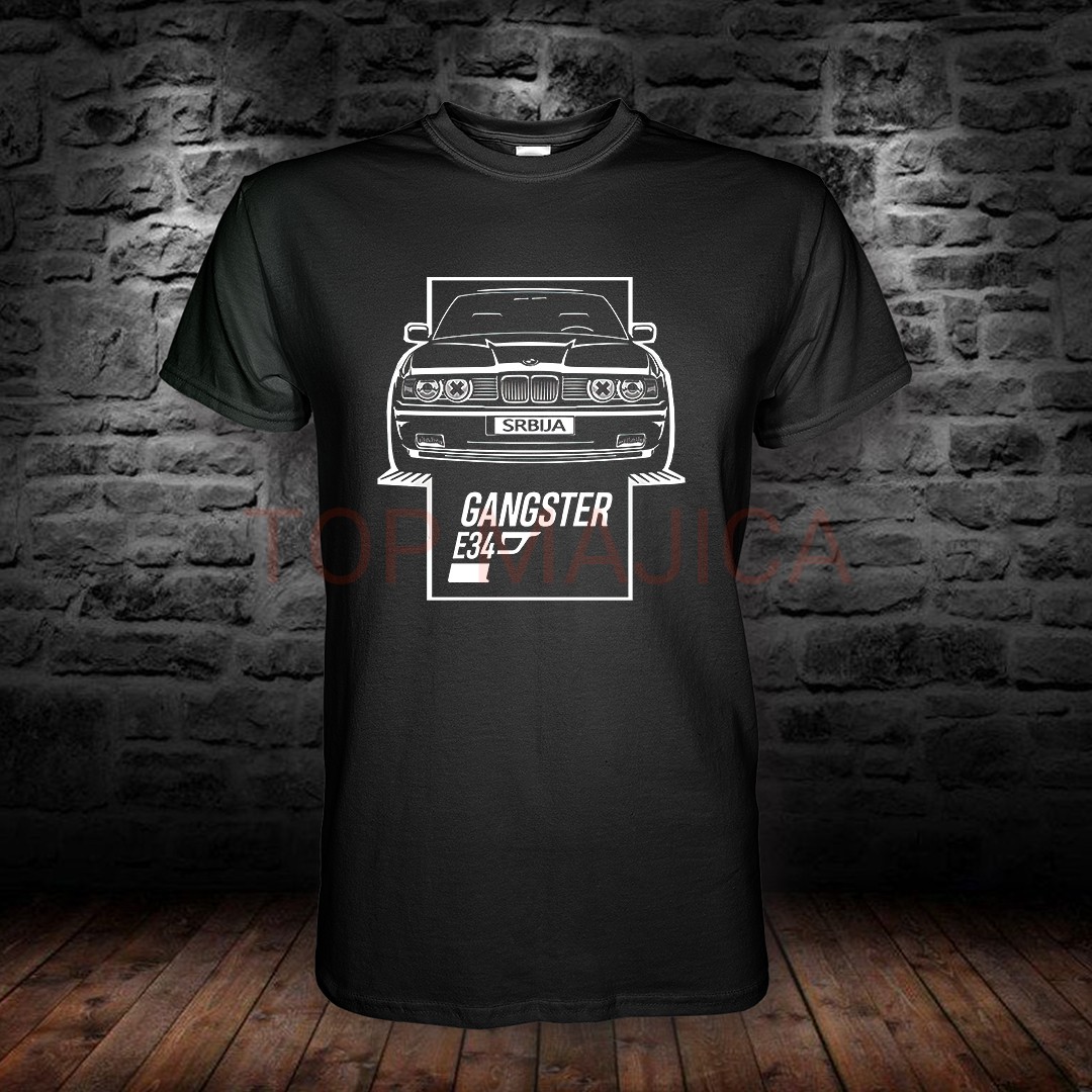 bmw e34 gangster crna top majica BMW E34 Gangster - Majica crna bmw e34 gangster crna top majica