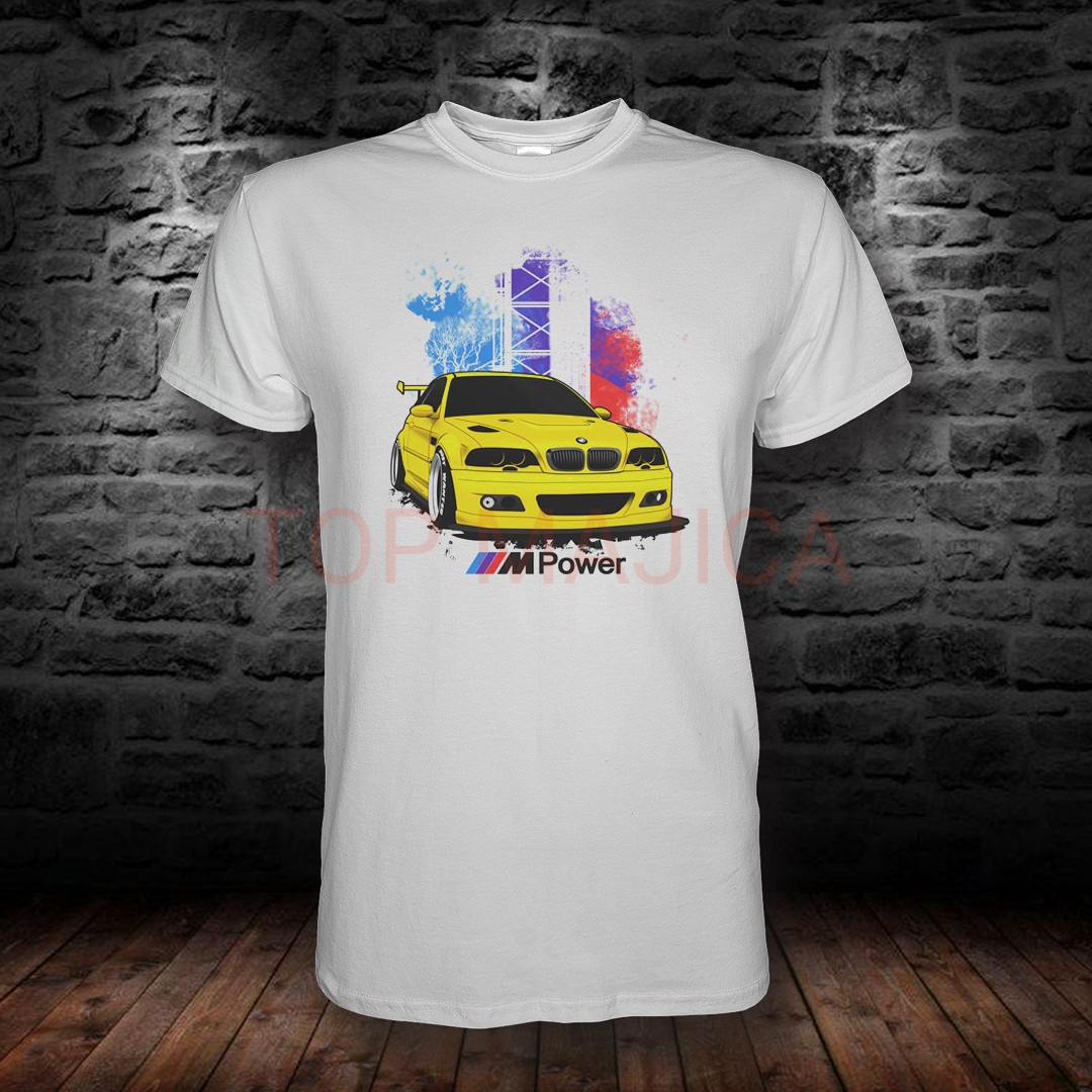 bmw m power BMW M power yellow - Majica bela bmw m power