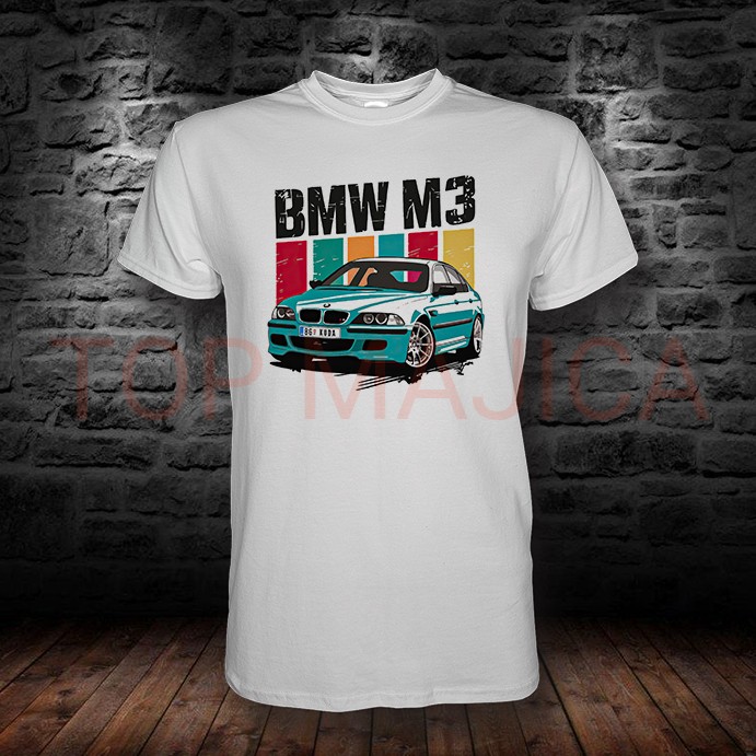 bmw m3 e46 art majica BMW M3 E46 - Majica bela bmw m3 e46 art majica