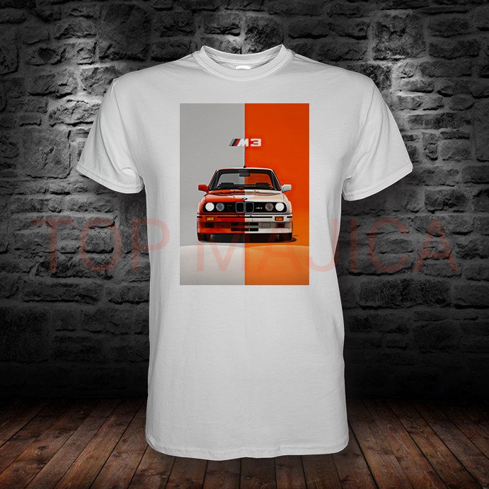 bmw m3 majica BMW M3 half - Majica bela bmw m3 majica