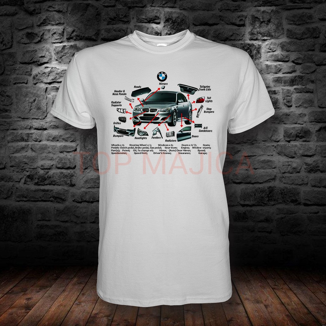 BMW parts - Majica bela bmw parts top majica