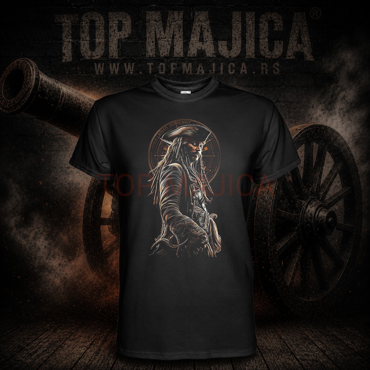 Captain Jack Sparow - Kapetan Dzek - Dzoni Dep majica crna captain jack sparow dzoni dep majica