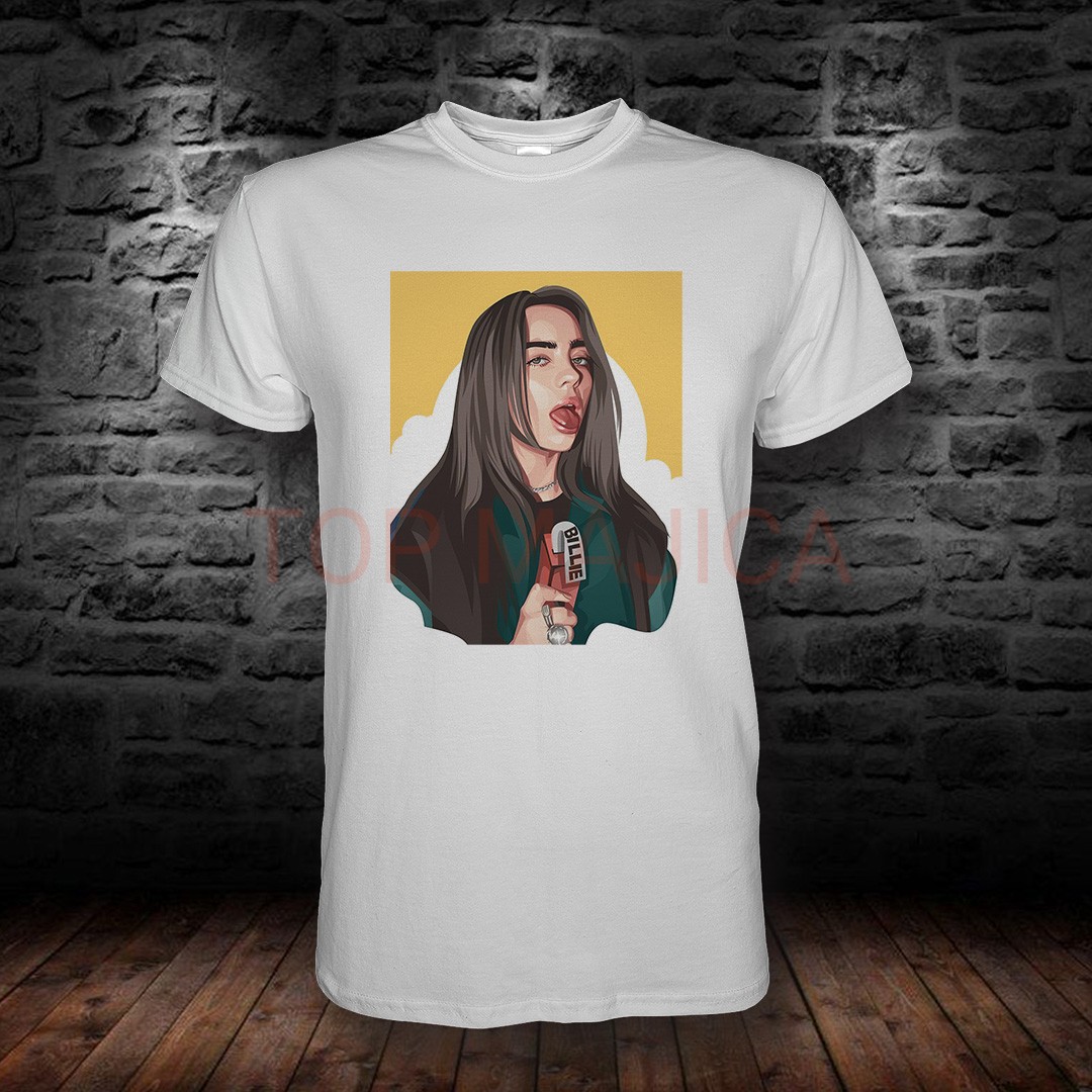 Billie Eilish majica bela eilish bela majica