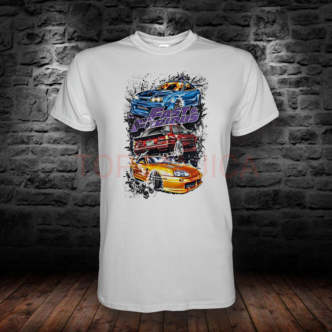fast and furious majica Fast and Furious cars - Majica bela fast and furious majica