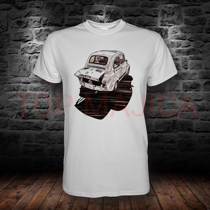 Fiat Abarth retro - Majica bela fiat abarth retro