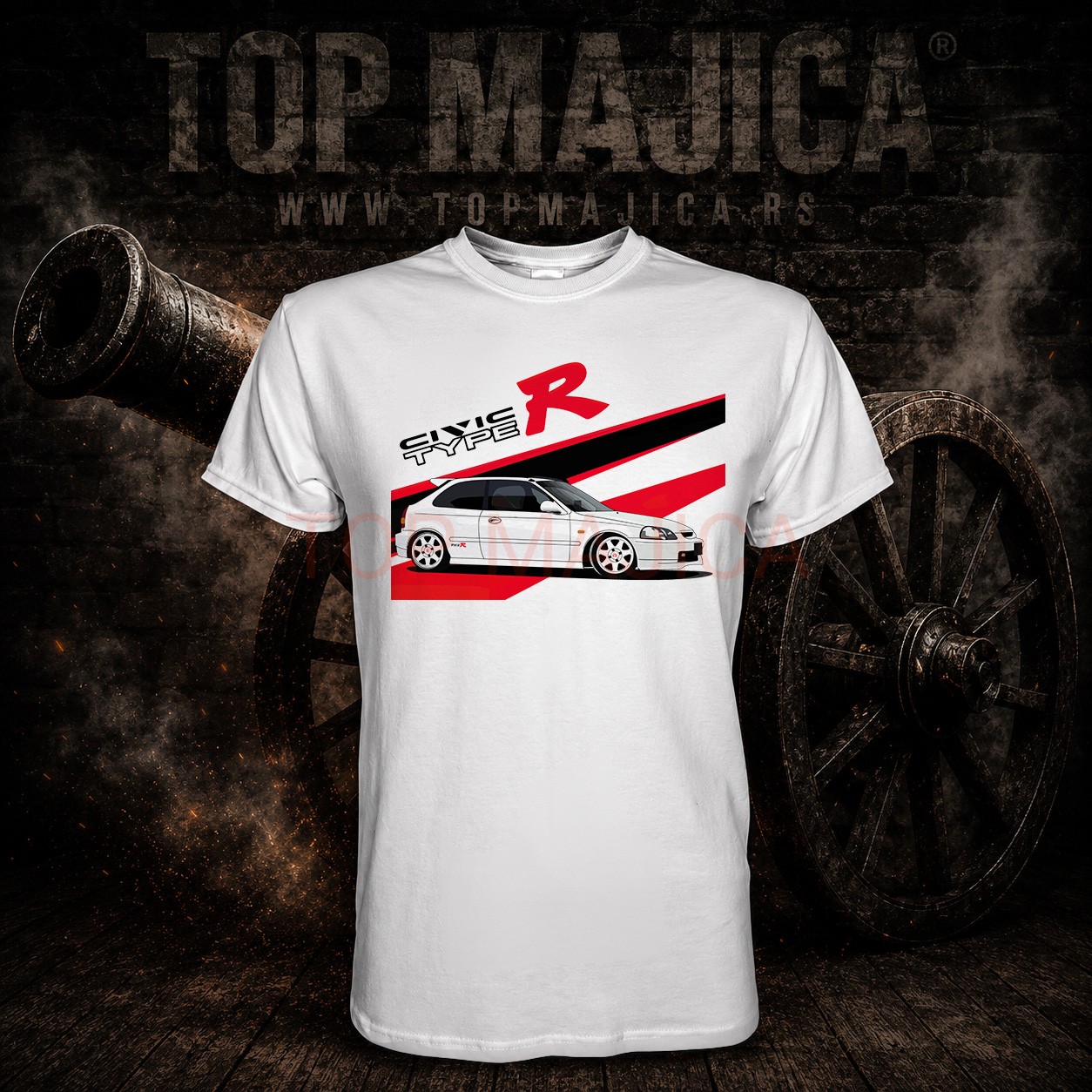 Honda Civic Type R white - Majica bela honda civic white type r majica