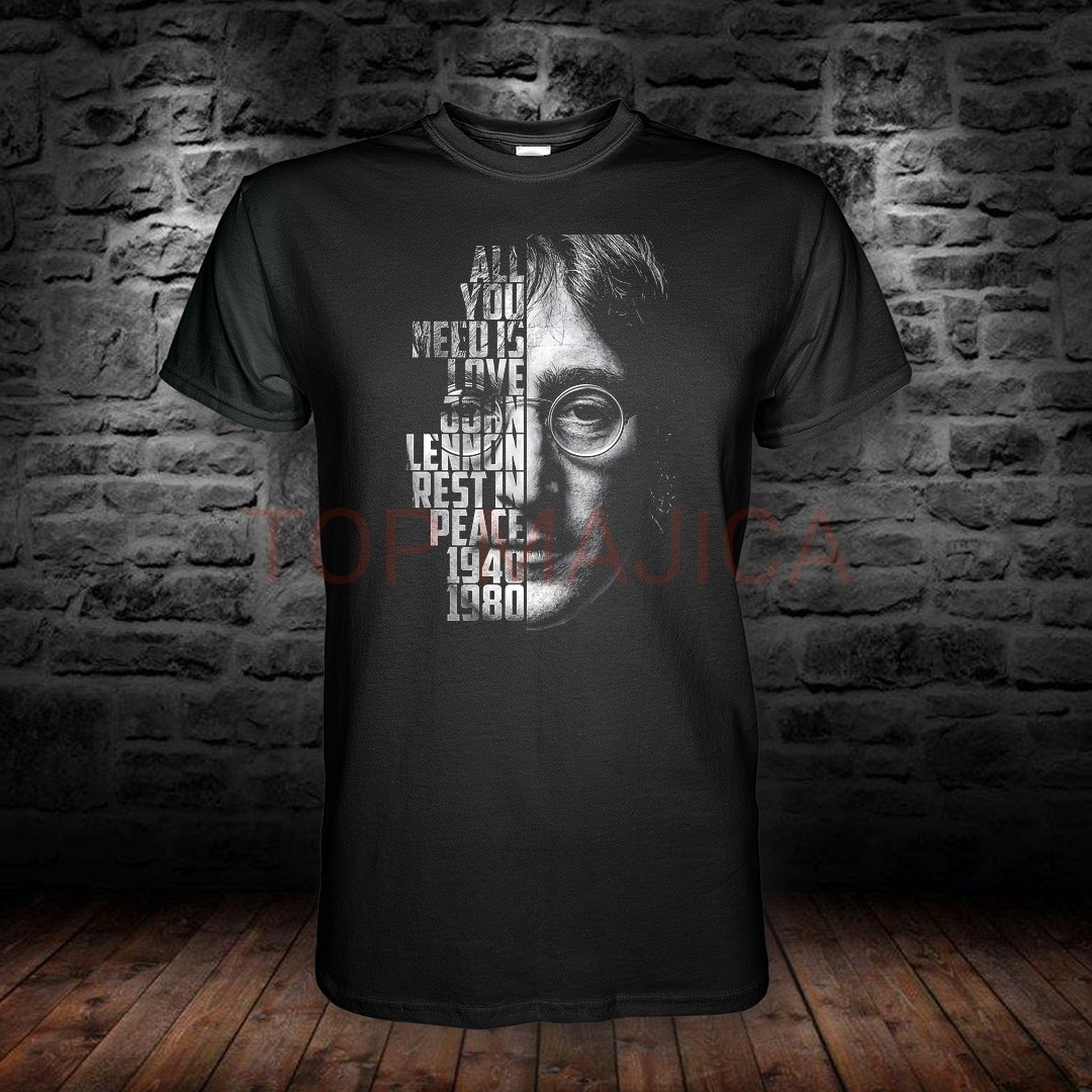 John Lenon - Rest in Peace text art - Majica john lennon rest in peace