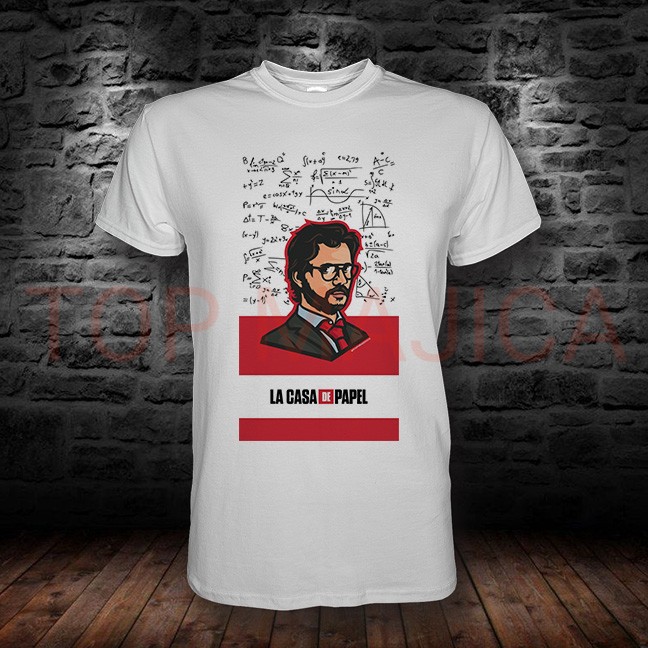 la casa profesor La casa de papel Profesor model 1 - Majica bela la casa profesor