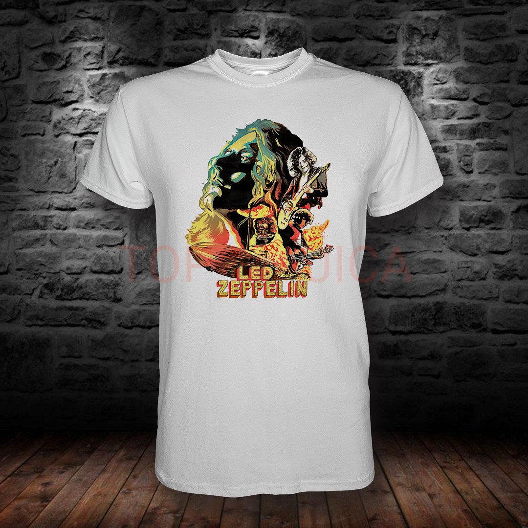 Led Zeppelin art bela majica led zeppelin art bela