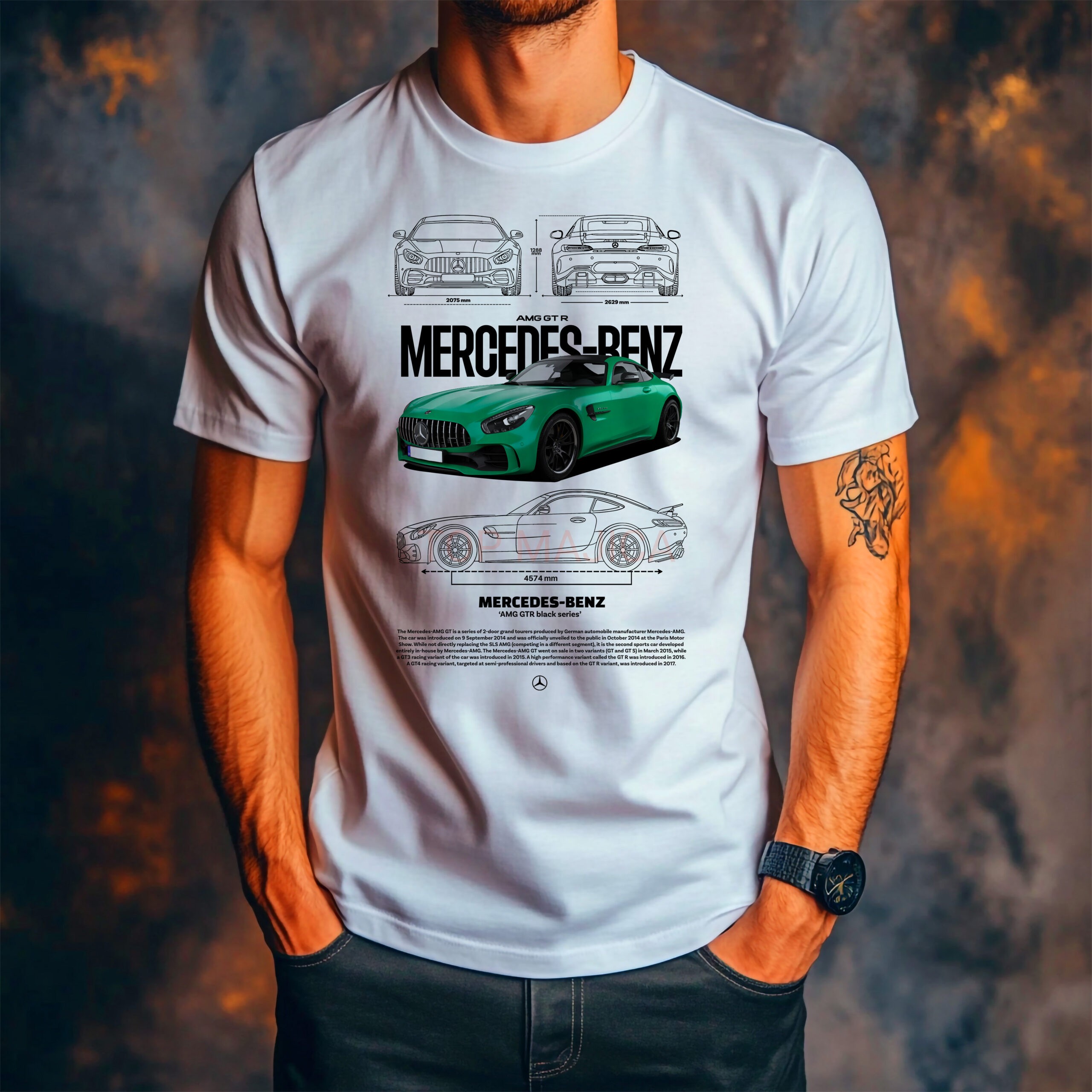 Mercedes Benz AMG GTR green - Majica bela mercedes benz amg gtr bela scaled