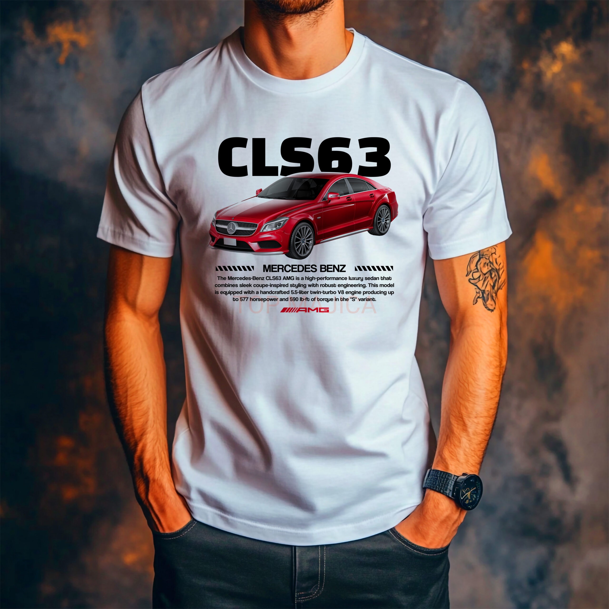 mercedes cls 63 Mercedes Benz CLS 63 red - Majica bela mercedes cls 63 scaled