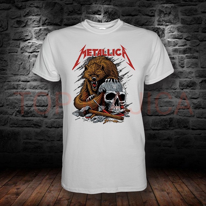 Metallica skull bear majica bela metallica skull bear majica