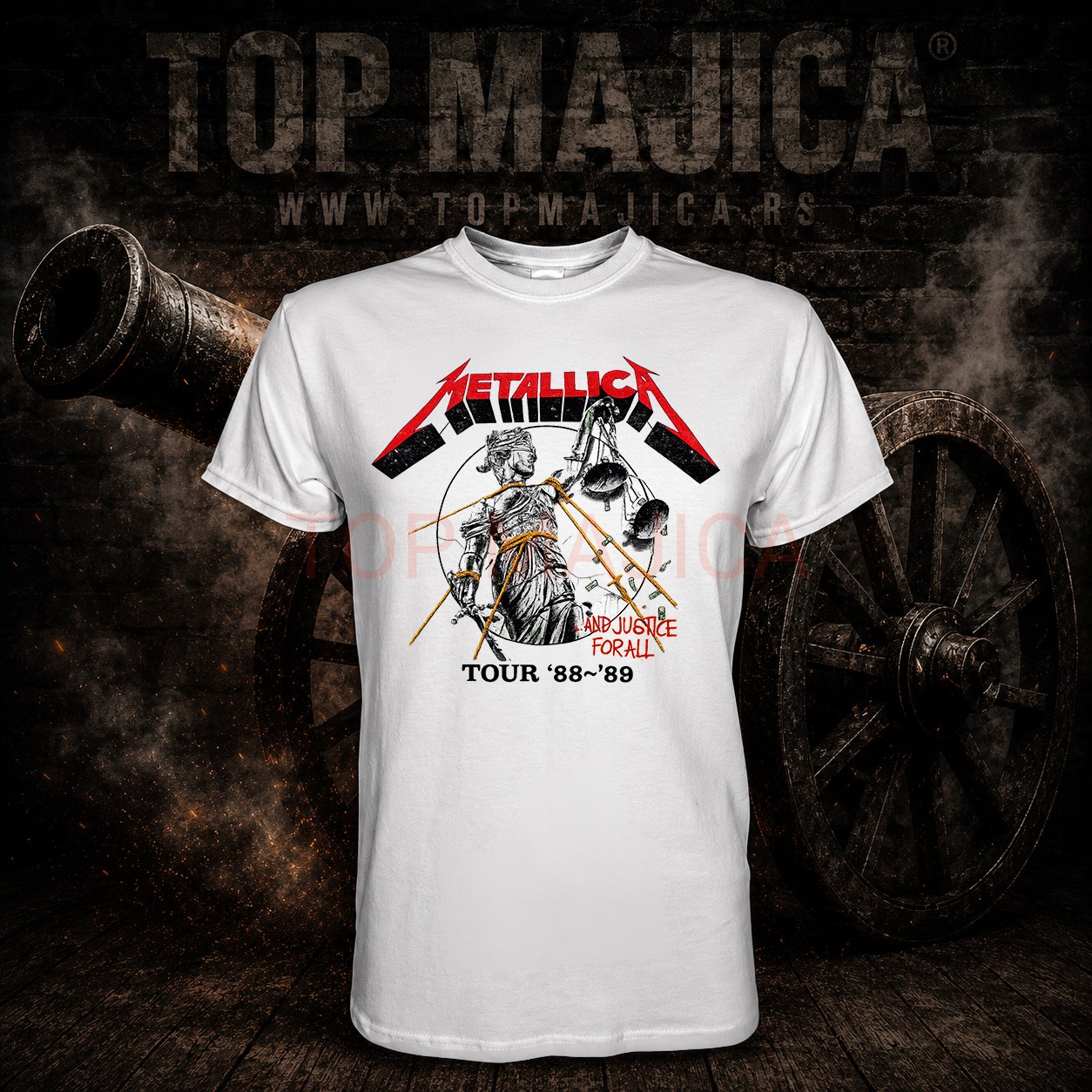 metallica tour 88-89 majica bela Metallica tour 88-89 justice majica bela metallica tour 88 89 majica bela