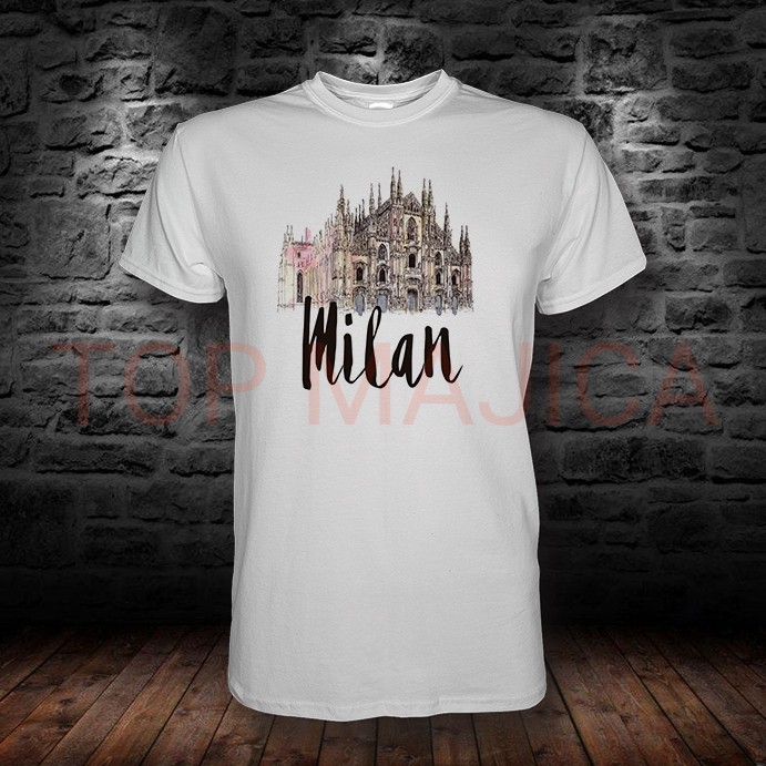 milan italija Milano Italija - Milan Italy - Majica milan italija