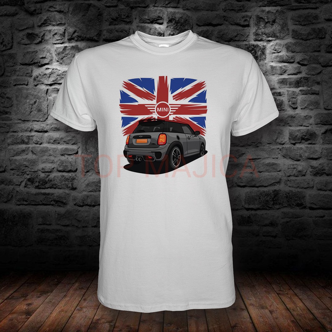 mini cooper grey Mini Morris British - Majica bela mini cooper grey