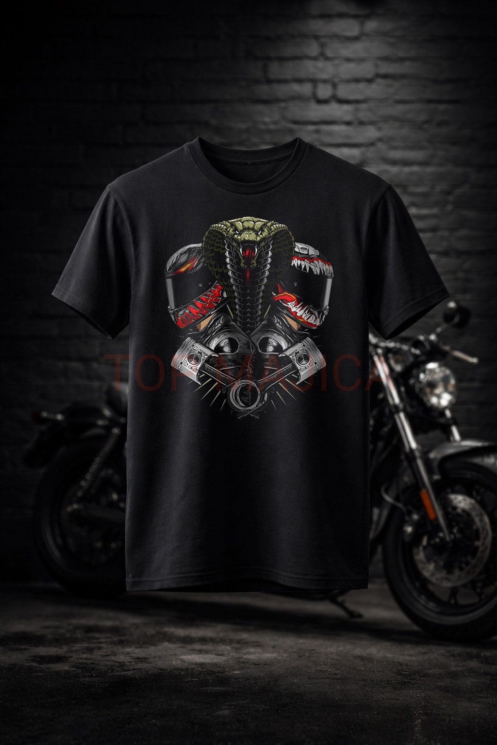 motorcycle cobra majica Cobra Bikers - Majica moto crna motorcycle cobra majica