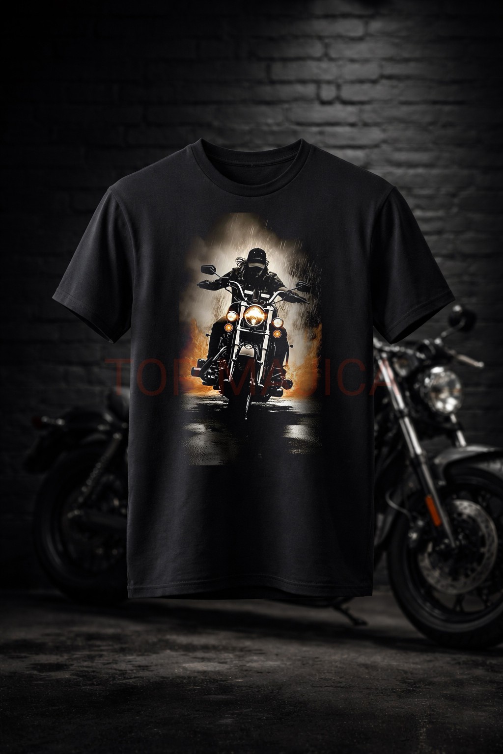 Night Ride - Majica crna motorcycle night