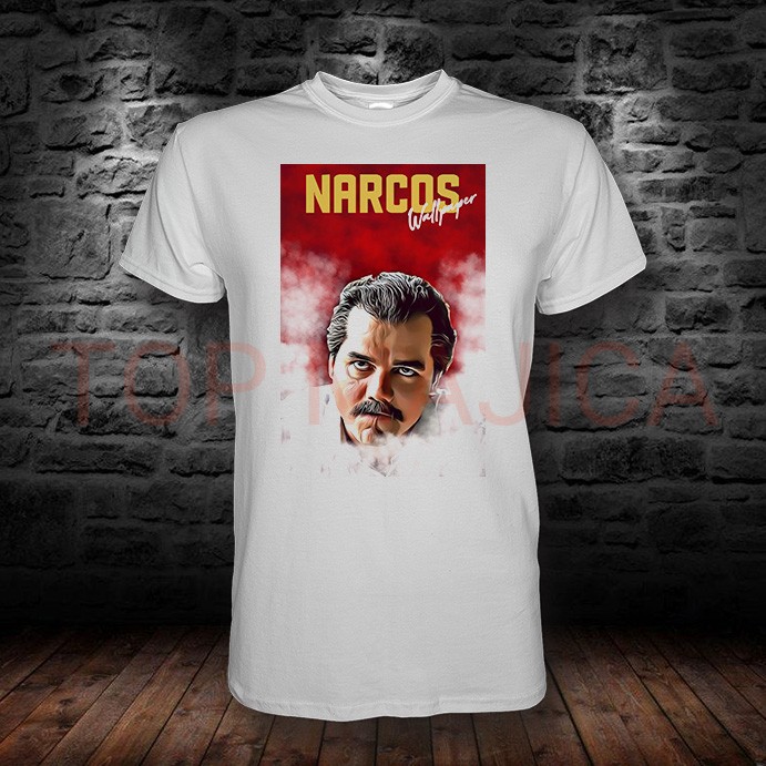 narcos wall bela majica Narcos wall - Majica bela narcos wall bela majica
