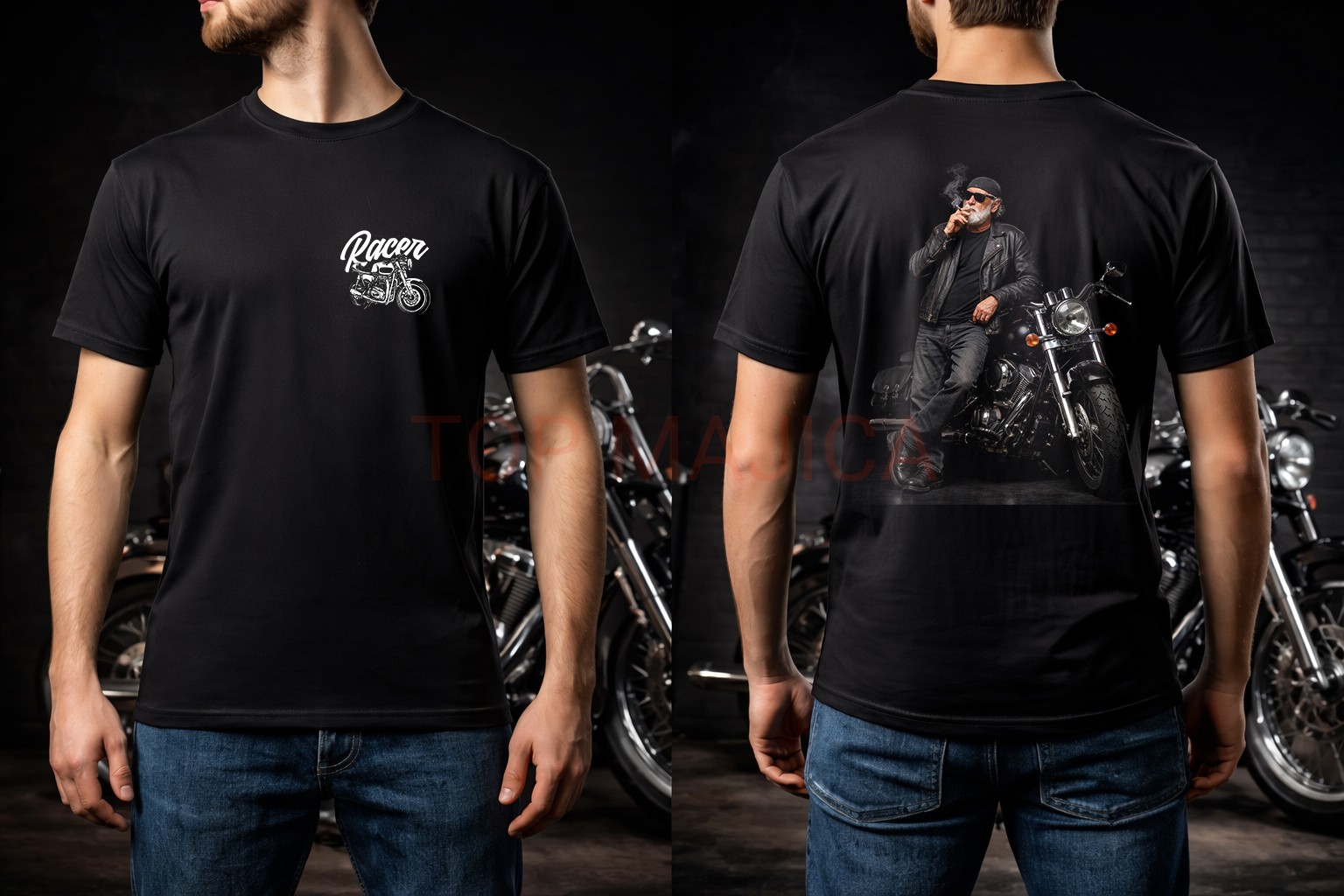 obostrana 1 Old School Biker - Majica crna obostrano obostrana 1