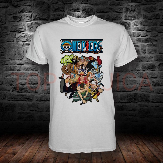 One piece all - Majica bela one piece bela majica