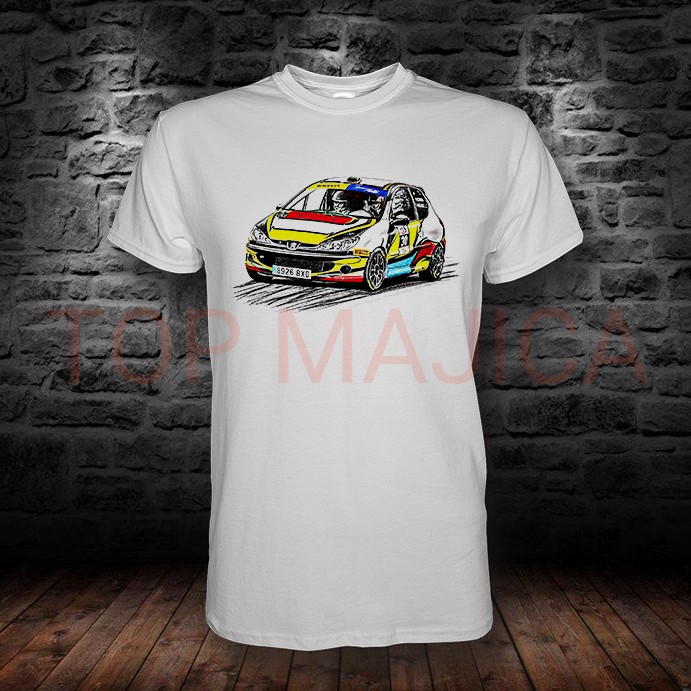 pezo 206 racing bela Peugeot - Pezo 206 racing - Majica bela pezo 206 racing bela