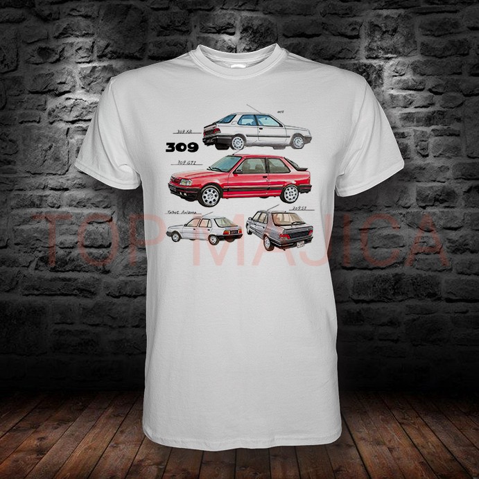 Peugeot 309 retro - Pezo 309 - Majica bela pezo 309 retro