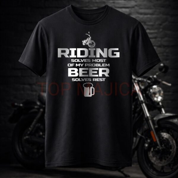 Riding and beer - Majica crna