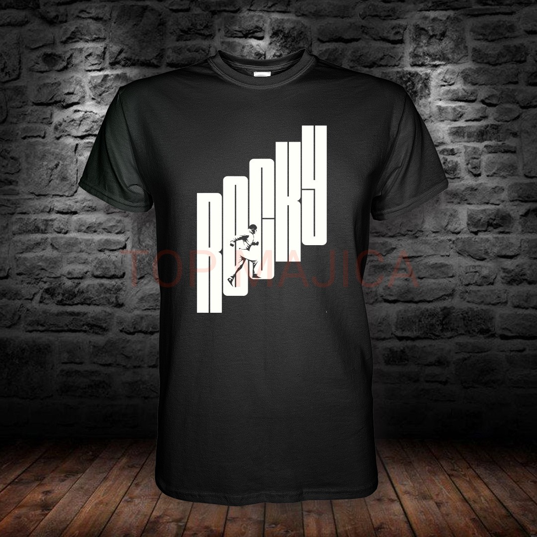 rocky crna top majica Rocky Balboa text art - Majica crna rocky crna top majica