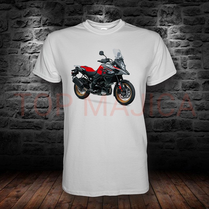 storm red Suzuki V - Strom red - Majica bela storm red