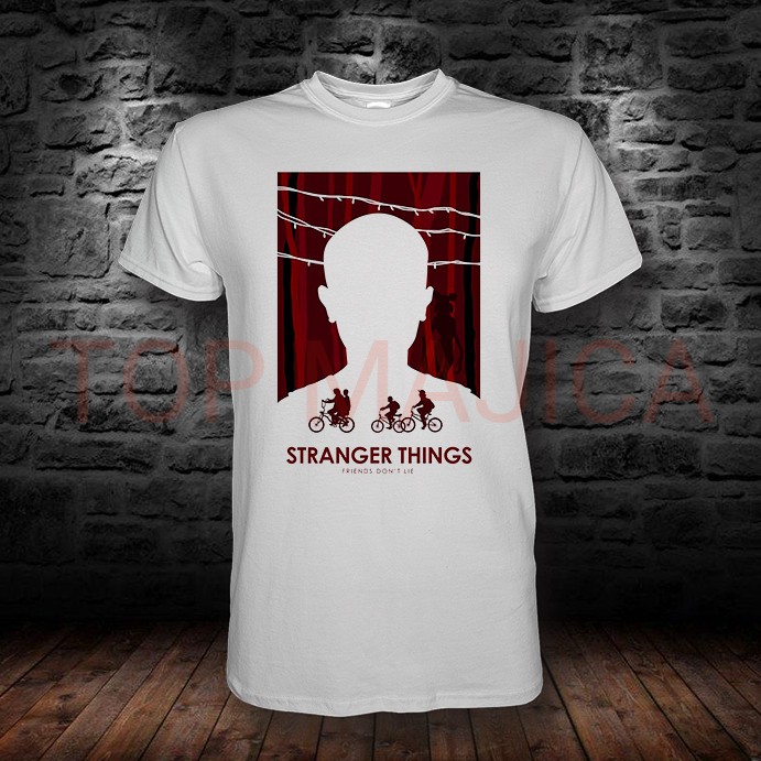Stranger Things friends dont lie - Majica bela stranger things friends dont lie