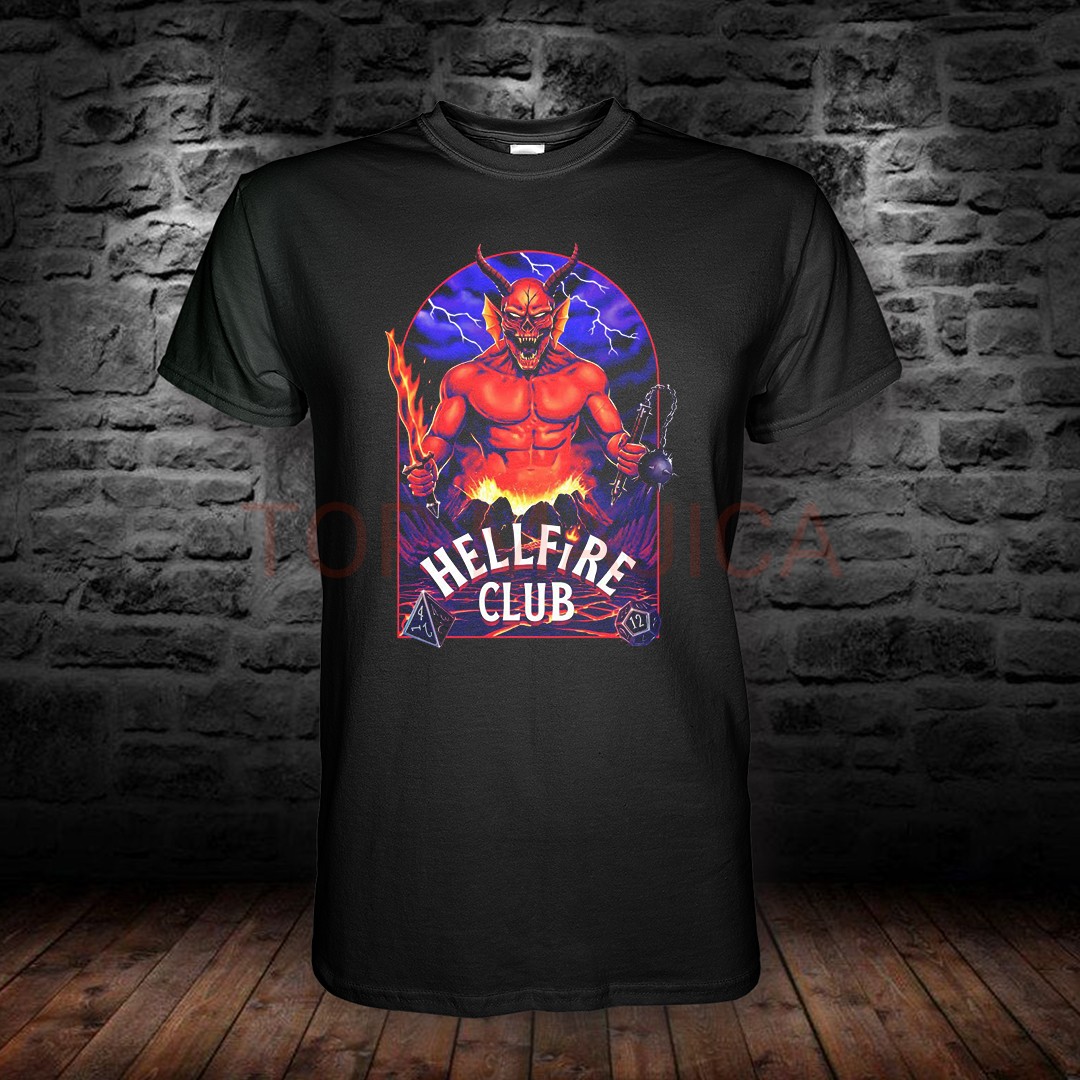 stranger things hellfire club crna top Stranger Things Hellfire CLub - Majica crna stranger things hellfire club crna top