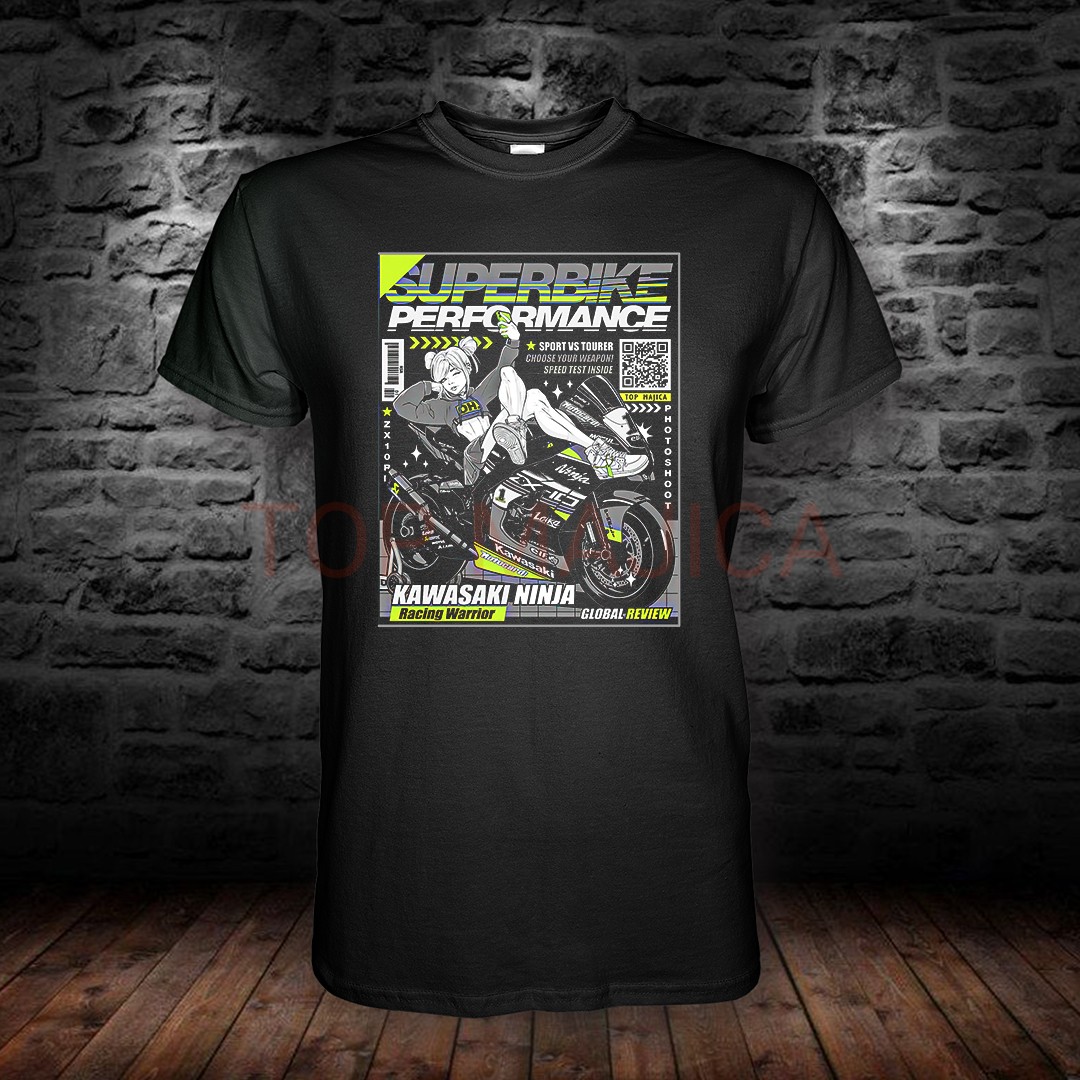 super bike - kawasaki ninja Kawasaki Ninja Super Bike - Majica crna super bike kawasaki ninja