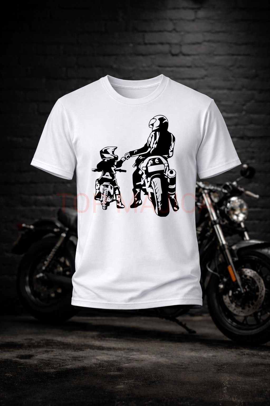 t1 Kakav otac takav sin - Bela moto majica t1