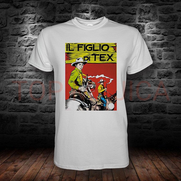 Tex strip - Majica bela tex il figlio